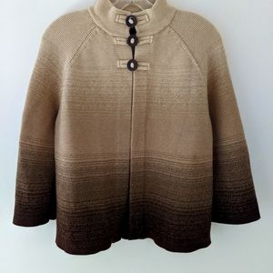 Jones New York Signature women's cardigan sweater. Ombre- can cream brown.
